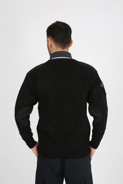 Erkek Siyah V Yaka Güvenlik Kazak