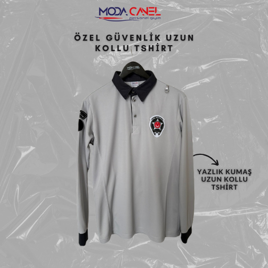 Yeni Kamu Personel  Yazlık Kumaş Uzun Kollu  Unisex Kalıp Özel Güvenlik Tshirt