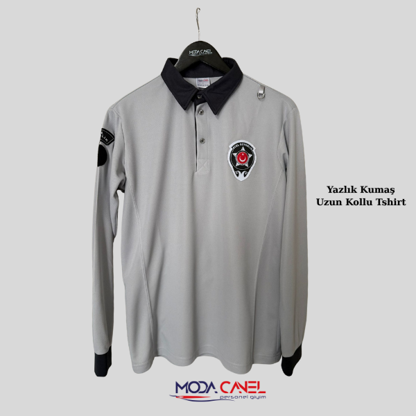 Yeni Kamu Personel  Yazlık Kumaş Uzun Kollu  Unisex Kalıp Özel Güvenlik Tshirt