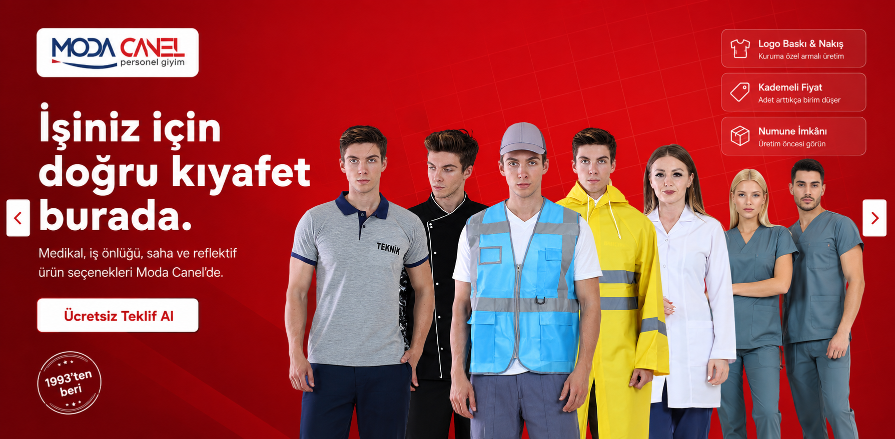 Kurumsal toplu üniforma satışı