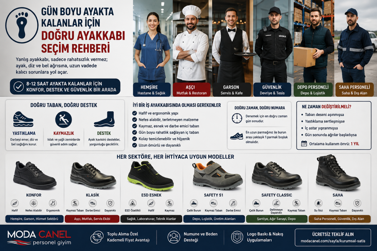 İş Ayakkabısı Seçimi: Gün Boyu Ayakta Çalışanlar İçin Rehber