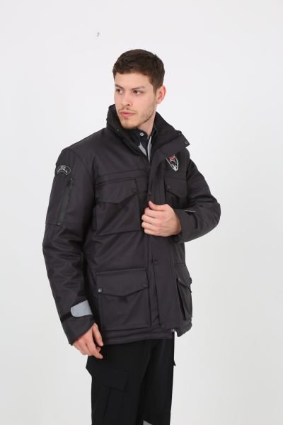 Yeni Kamu Personel Özel Güvenlik Kışlık Kaban ve İç Mont İle Takım Füme - 3XL