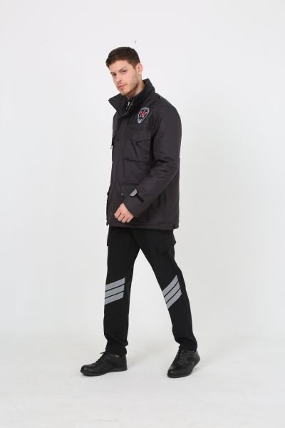 Yeni Kamu Personel Özel Güvenlik Kışlık Kaban ve İç Mont İle Takım Füme - 3XL