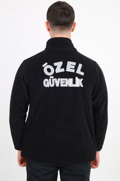 Güvenlik Nakışlı Siyah Polar Mont (Armalı) 3XL