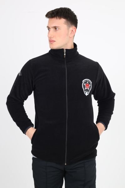 Güvenlik Nakışlı Siyah Polar Mont (Armalı) 3XL