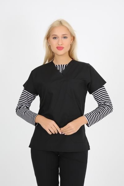 Siyah Çizgili Tesettür Bolero İçlik