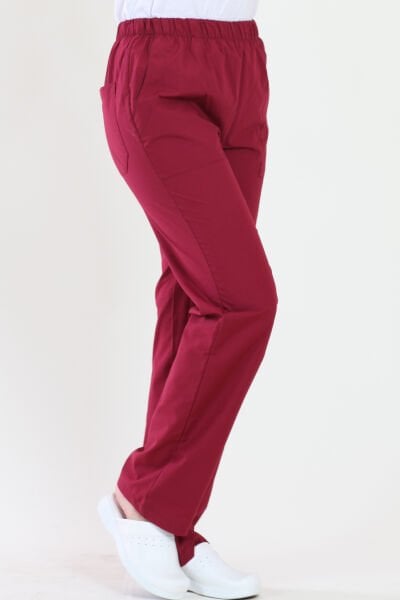 Lastikli TerikotonBordo Medikal Pantolon Bordo - S
