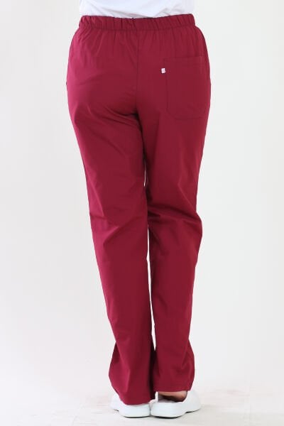 Lastikli TerikotonBordo Medikal Pantolon Bordo - S
