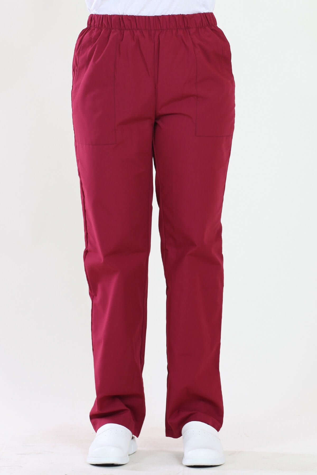 Lastikli TerikotonBordo Medikal Pantolon Bordo - XL