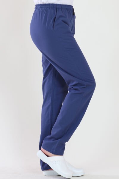 Lastikli Terikoton İndigo Mavi Medikal Pantolon Petrol Mavisi - XL