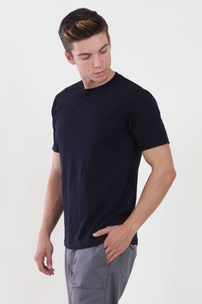 Bisiklet Yaka Siyah Tshirt
