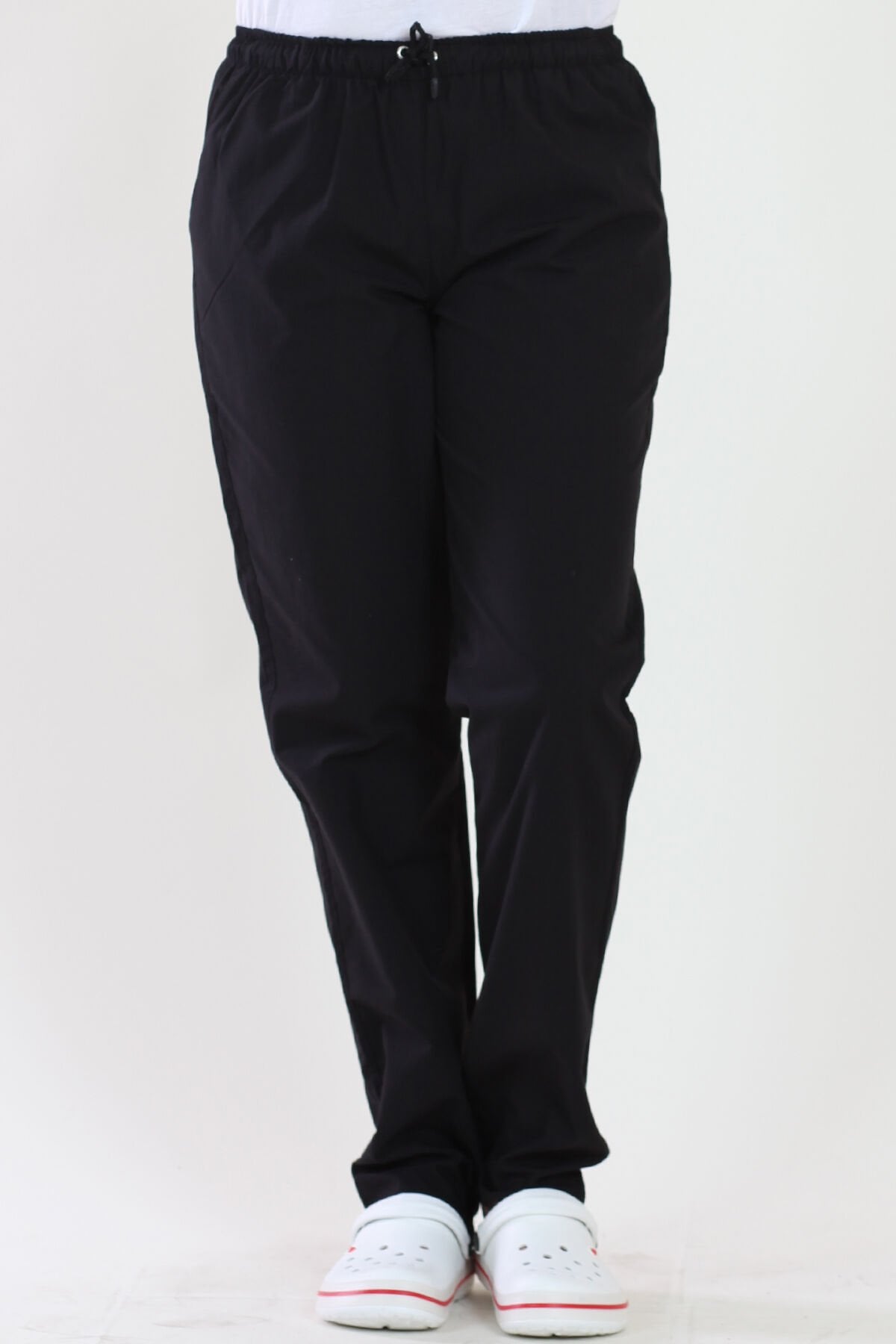 Lastikli Terikoton Siyah Medikal Pantolon Siyah - XL