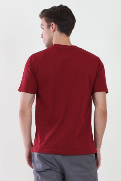 Bisiklet Yaka Bordo Tshirt