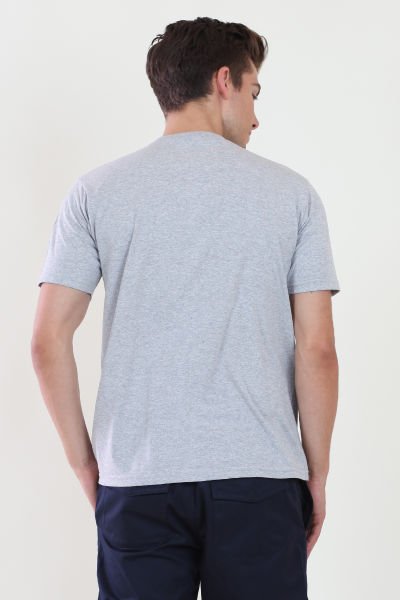 Bisiklet Yaka Gri Melanj Tshirt