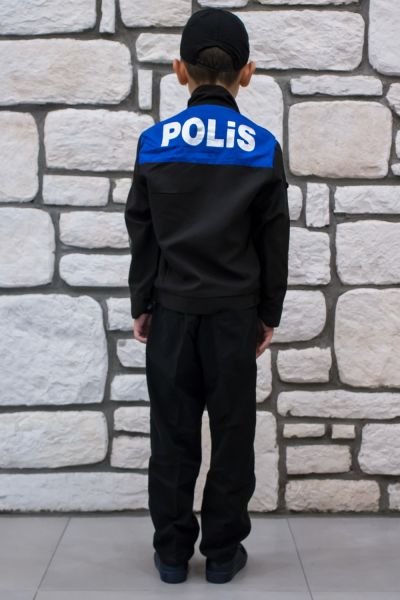 Çocuk Toplum Destekli Polisi Kiyafeti 9-10 yaş - Siyah