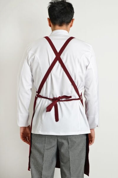 Chef Bordo Askılı Önlük