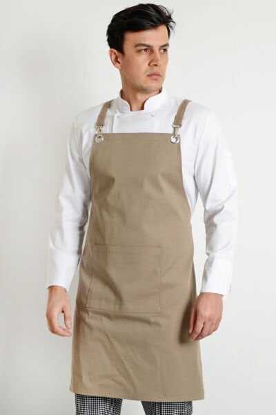 Bej Askılı Aşçı Önlüğü – Chef Önlük