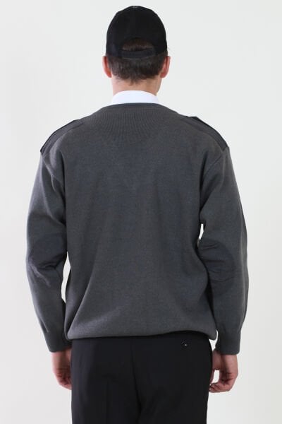 Erkek Füme V Yaka Güvenlik Kazak