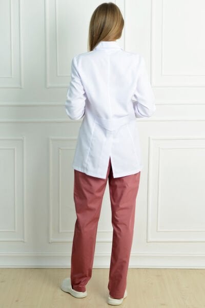 Ceket Boy Mono Yaka Beyaz Uzun Kol Bayan Önlük 44 - Beyaz