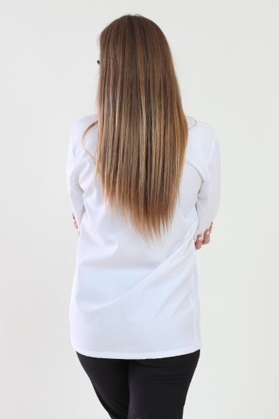 Bayan Beyaz Likralı Aşçı Ceketi L - Beyaz