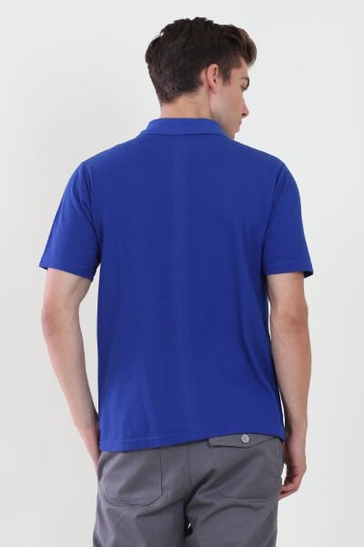 Polo Yaka Saks Mavi Tshirt