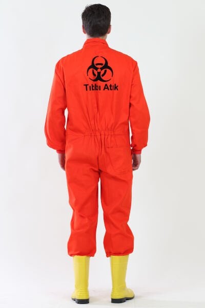 Tıbbi Atık Tulum Kol Ucu Ribanalı Tibbi Atık Tulumu (Çizme Dahil Değil)