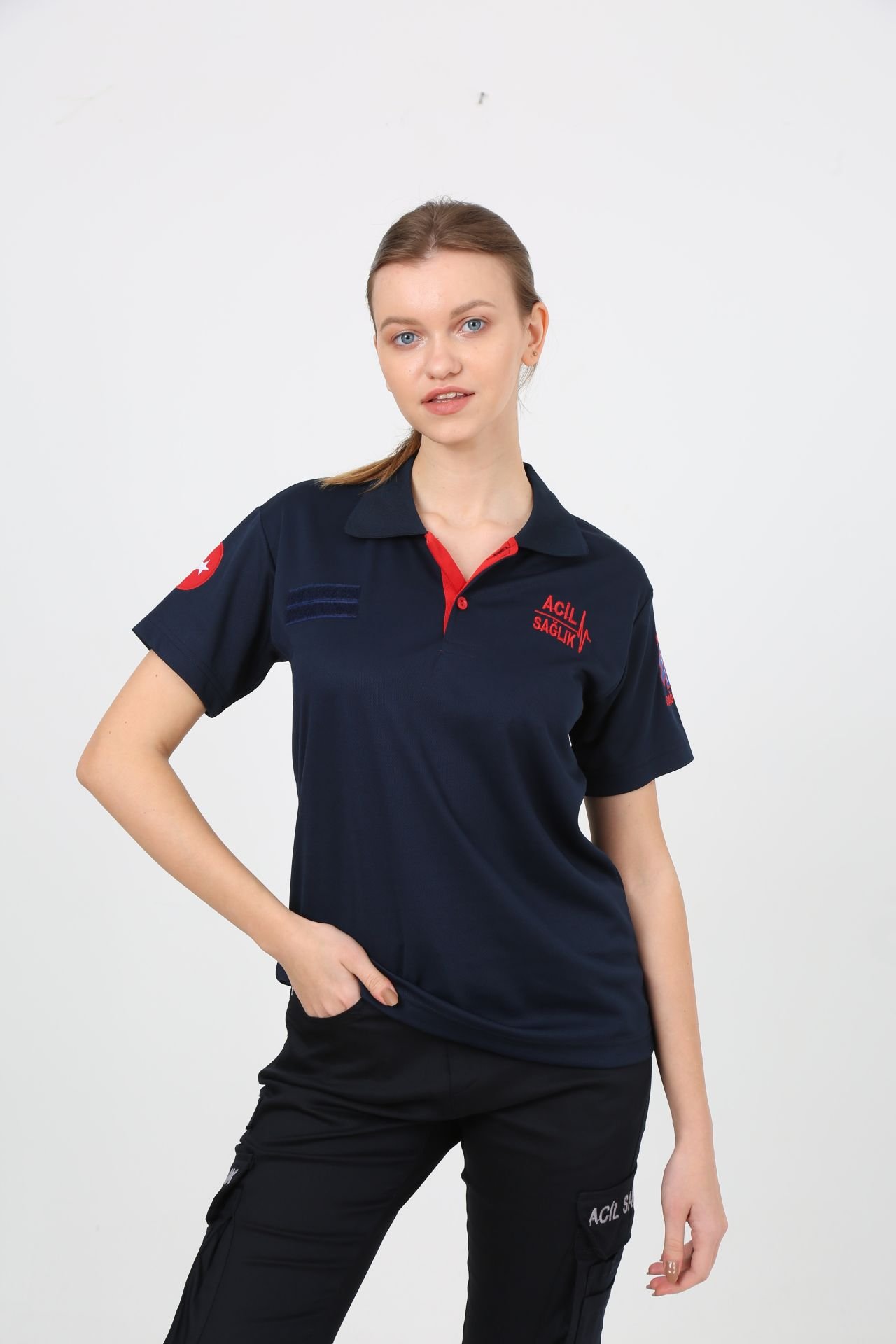 Yeni 112 Polo Yaka Dry Touch Kumaş T-Shirt (Kısa) Lacivert M - Lacivert