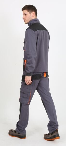 Modelli Çok Cepli Gri İşçi Takım Mont Pantolon (Kolu Çıkmalı Yelek)