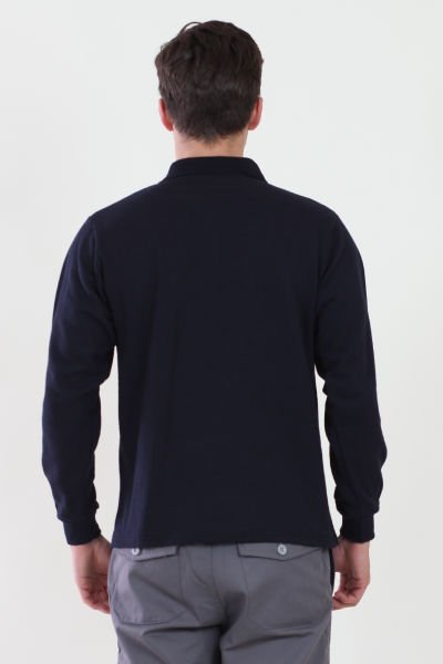 Polo Yaka Lacivert Sweatshirt iki İplik Şardonlu M - Lacivert