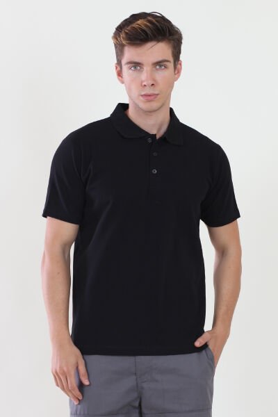 Polo Yaka Siyah Tshirt M - Siyah