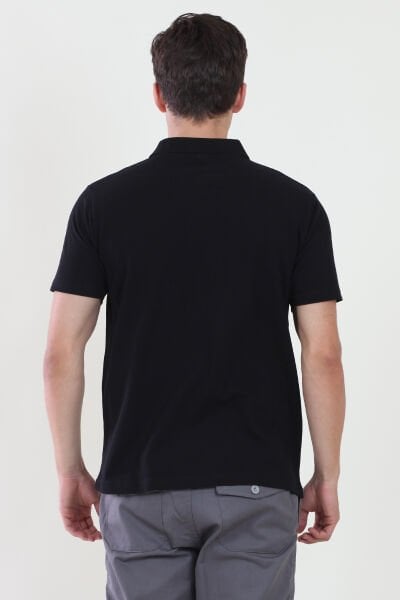Polo Yaka Siyah Tshirt L - Siyah
