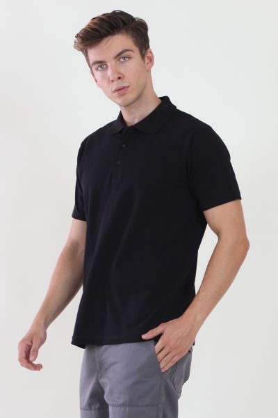 Polo Yaka Siyah Tshirt XL - Siyah
