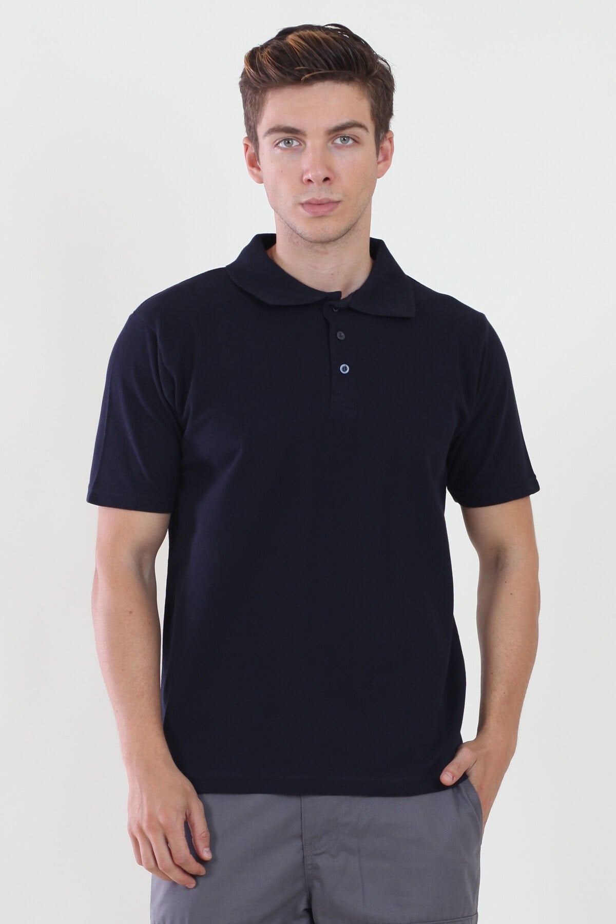 Polo Yaka Lacivert Tshirt Lacivert - L