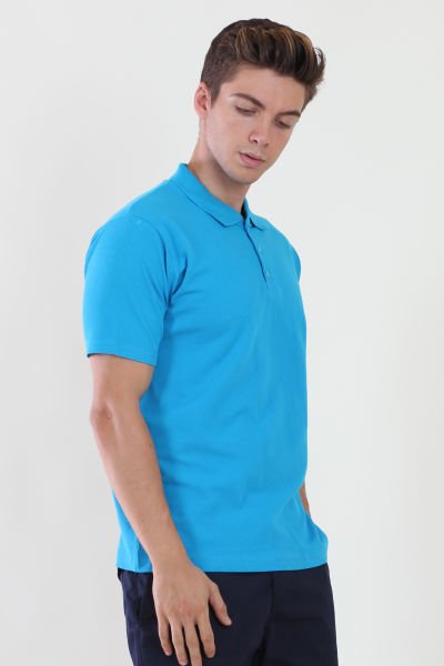Polo Yaka Turkuaz Mavi Tshirt XL - Turkuaz Mavi