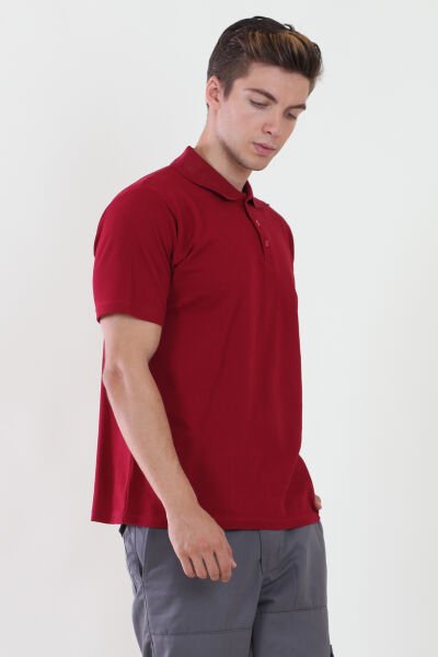 Polo Yaka Bordo Tshirt M - Bordo