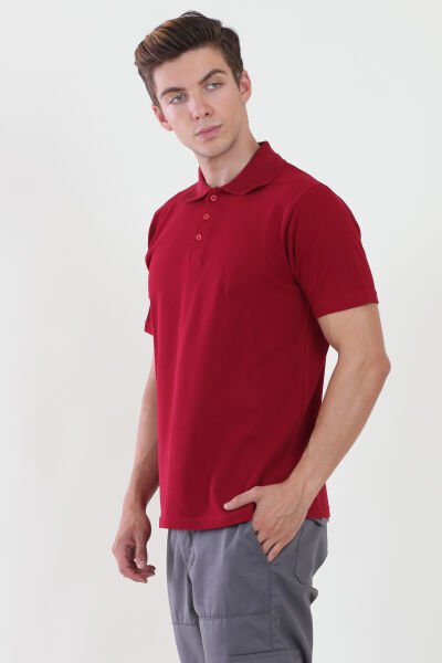 Polo Yaka Bordo Tshirt XL - Bordo