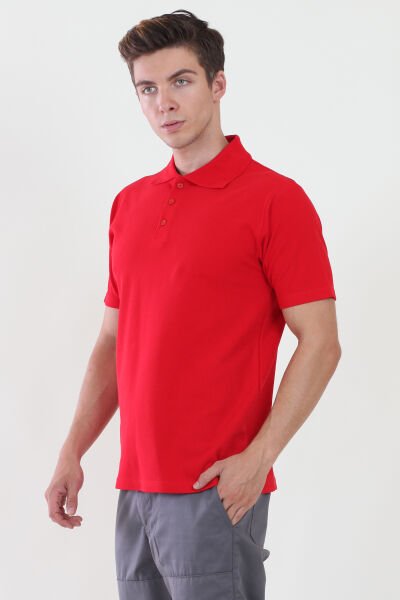 Polo Yaka Kırmızı Tshirt L - Kırmızı