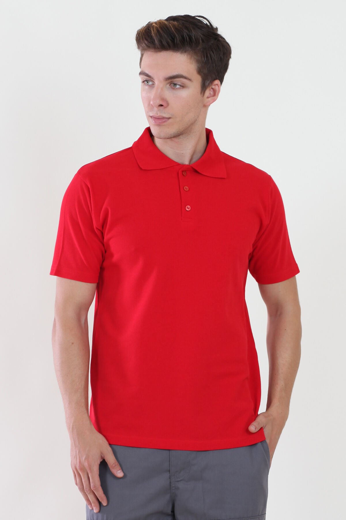 Polo Yaka Kırmızı Tshirt XL - Kırmızı