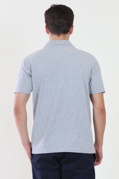 Polo Yaka Gri Melanj Tshirt L - Gri Melanj