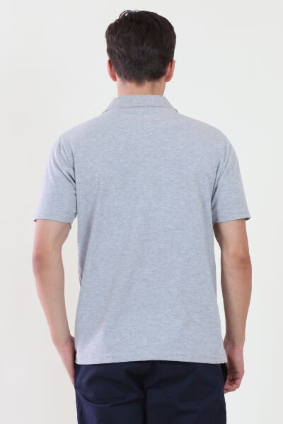 Polo Yaka Gri Melanj Tshirt XL - Gri Melanj