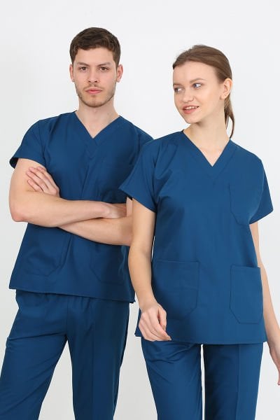 Premium Likralı Zümrüt Yeşil Cerrahi Takım Hemşire Doktor Forma Takım