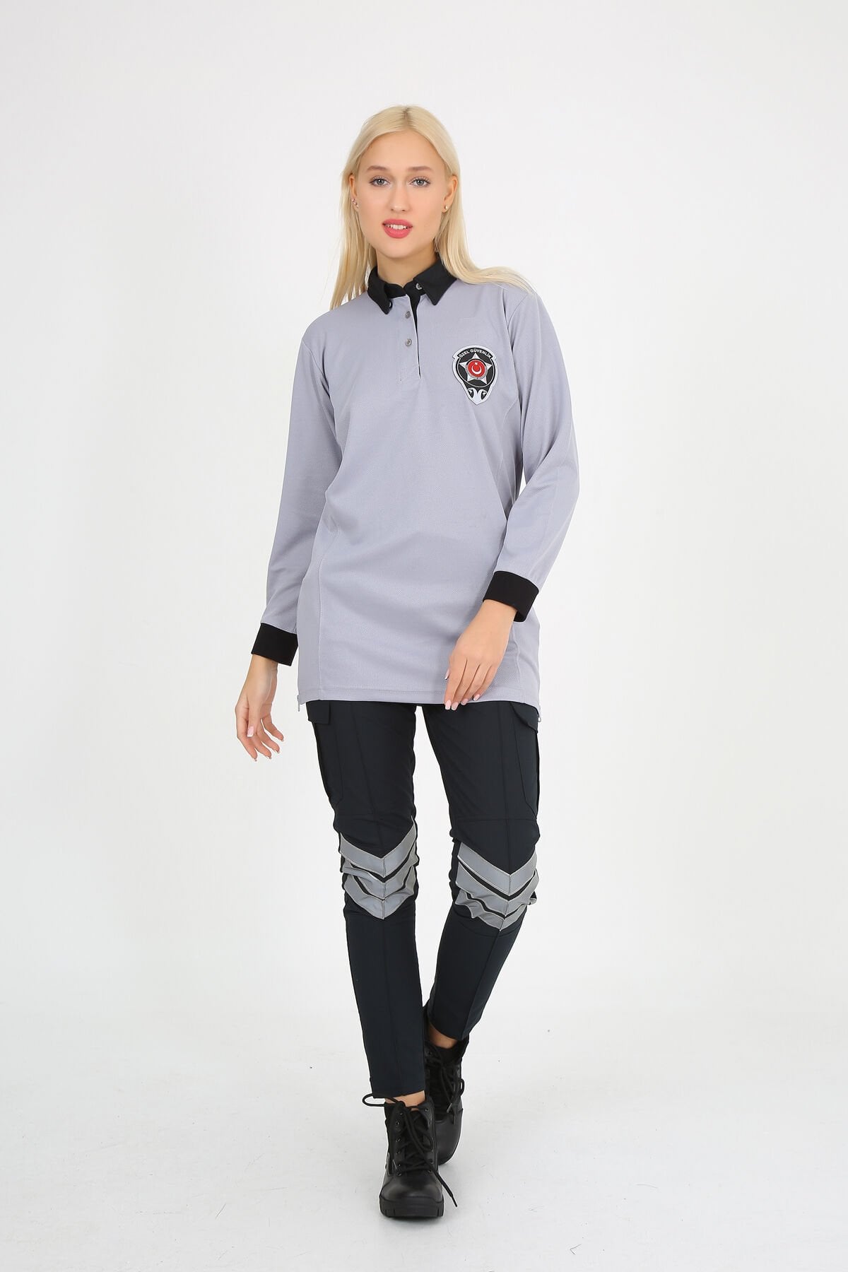 Kamu Özel Güvenlik Tişörtü Yazlık Bayan Tesettür Tunik Model L - Gri