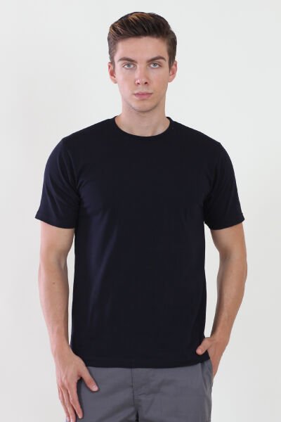 Bisiklet Yaka Siyah Tshirt M - Siyah