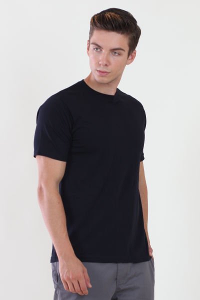 Bisiklet Yaka Siyah Tshirt L - Siyah