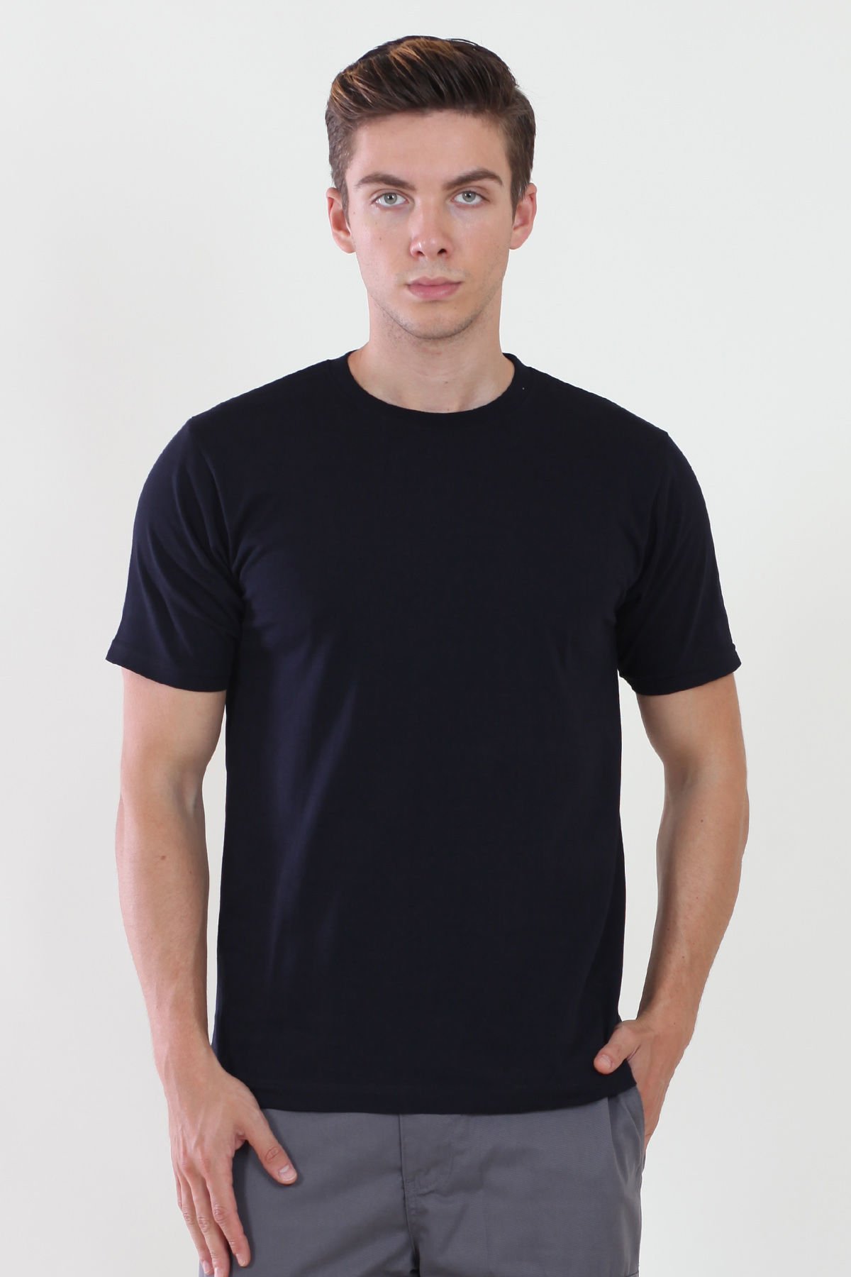 Bisiklet Yaka Siyah Tshirt XL - Siyah