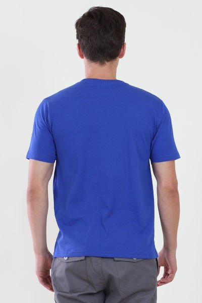 Bisiklet Yaka Saks Mavi Tshirt XL - Saks Mavi