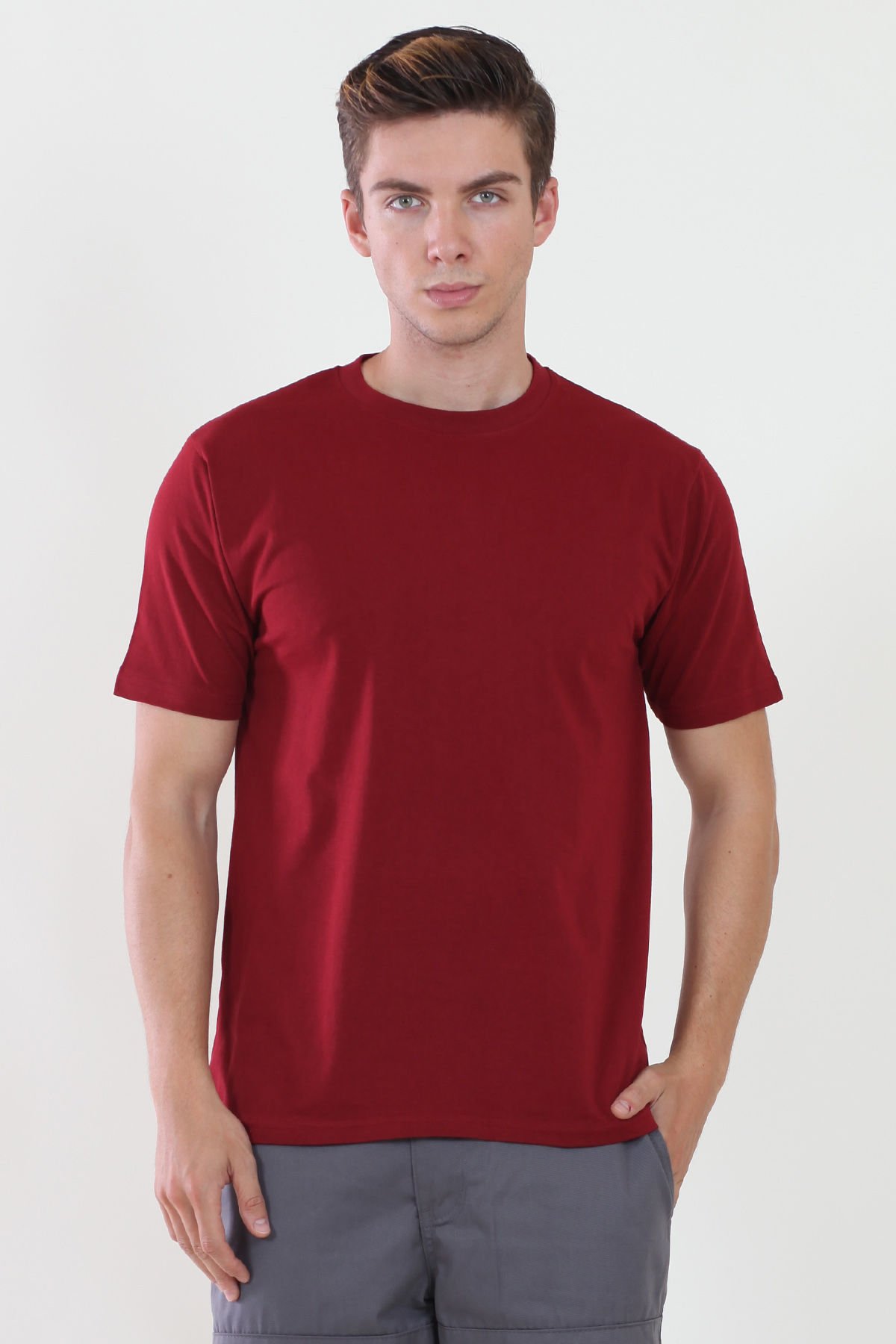 Bisiklet Yaka Bordo Tshirt XL - Bordo