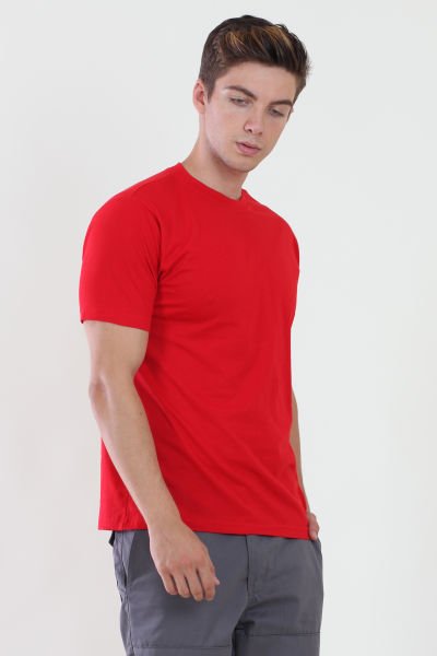 Bisiklet Yaka Kırmızı Tshirt S - Kırmızı