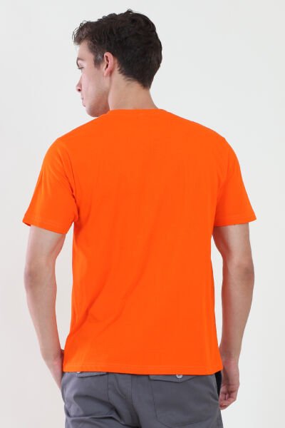 Bisiklet Yaka Turuncu Tshirt XL - Turuncu