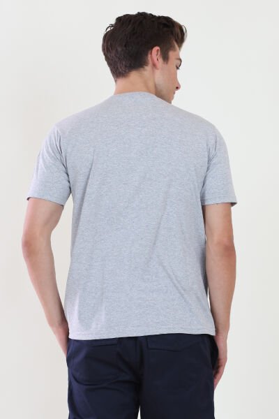 Bisiklet Yaka Gri Melanj Tshirt M - Gri Melanj